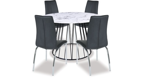 Rabi Dining Table & Asama Chairs x 4 Rabi Dining Table & Asama Chairs x 4